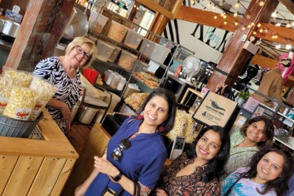 women shopping with tasty road trips handbags